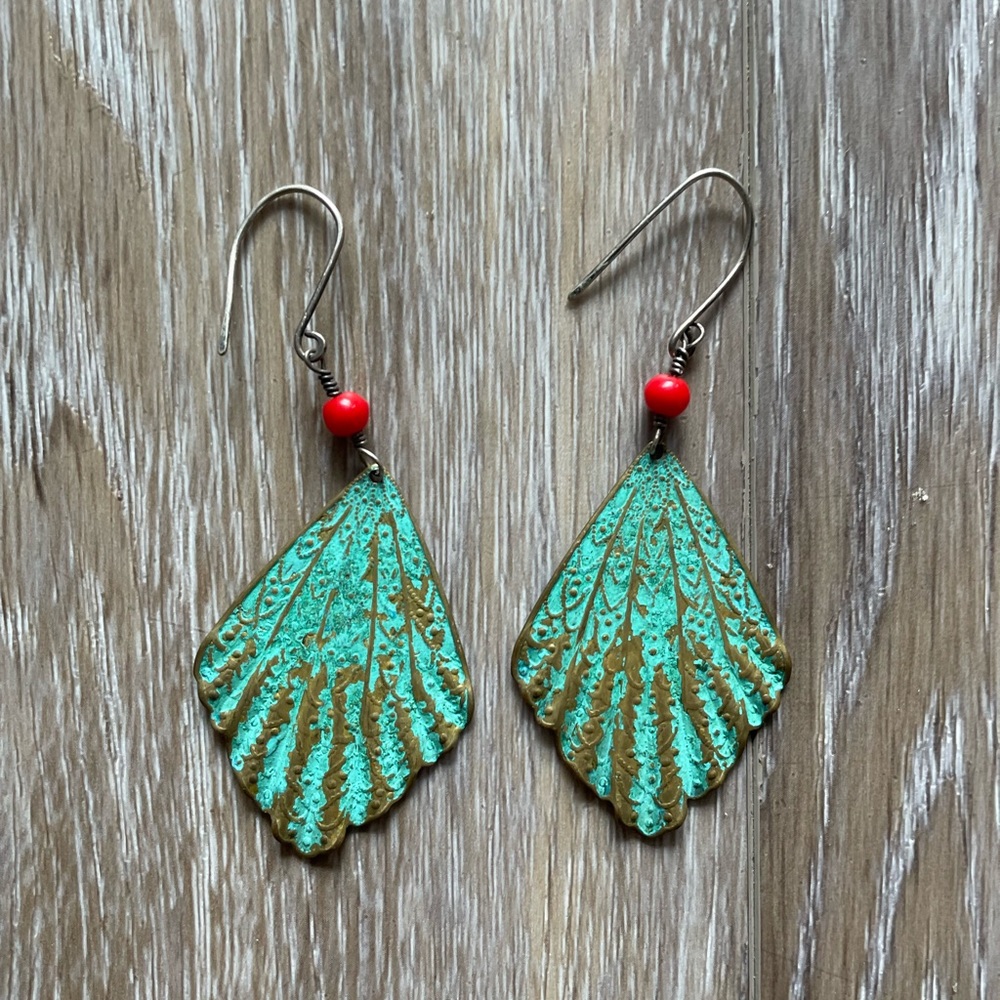 Hammered brass earrings